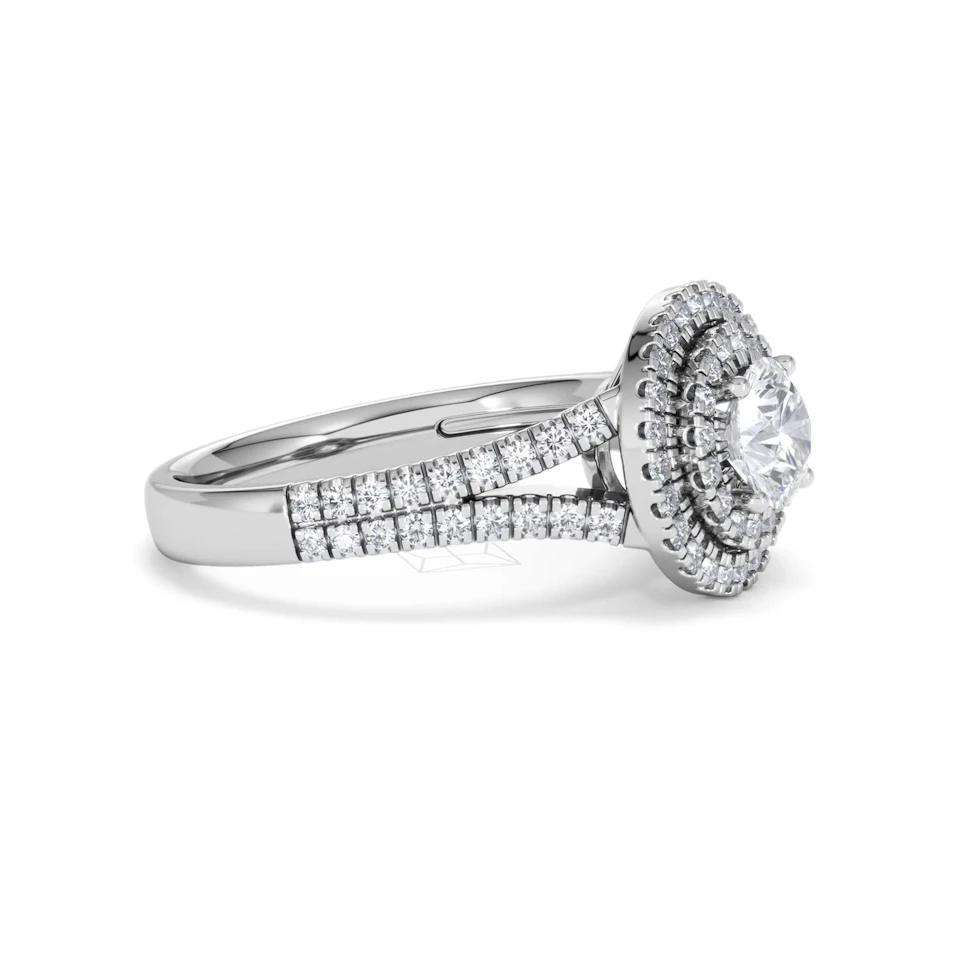 Camilla GIA Diamond Halo Engagement Ring in Platinum 1.65ct G/VS2