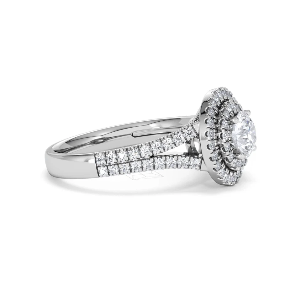 Camilla GIA Diamond Halo Engagement Ring in Platinum 1.65ct G/VS2