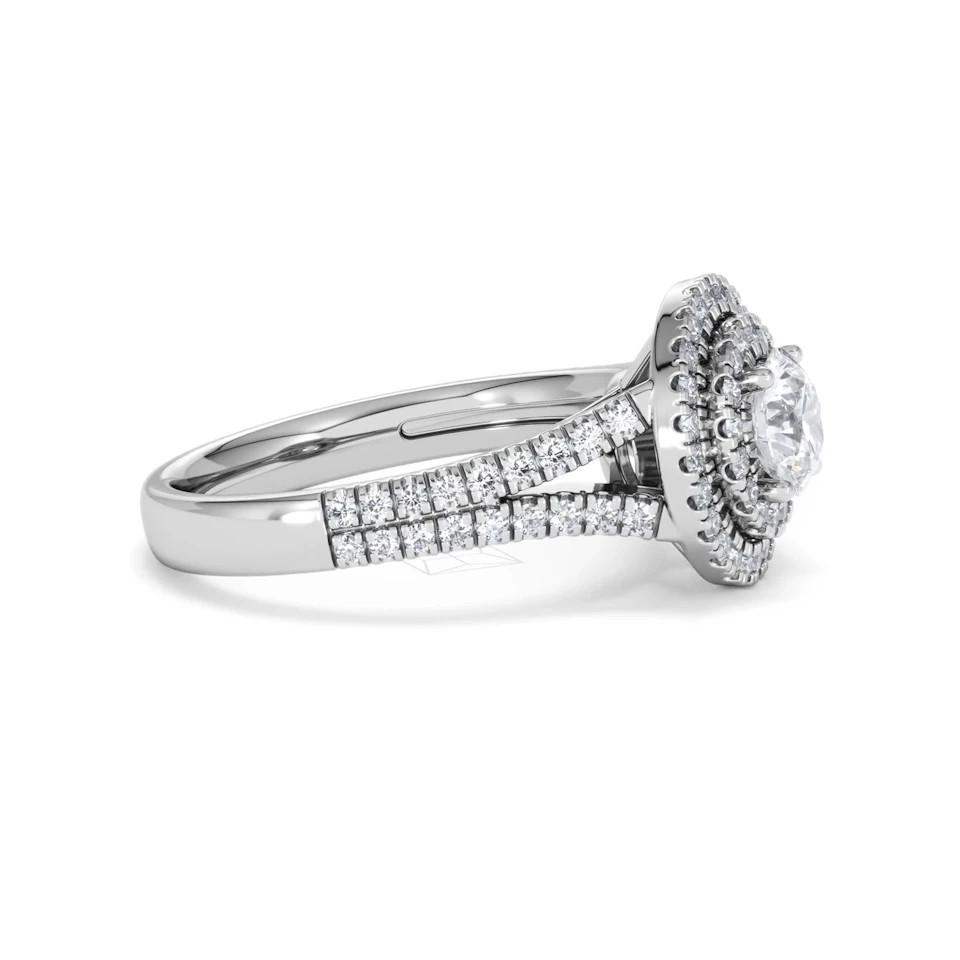 Camilla GIA Diamond Halo Engagement Ring in Platinum 1.65ct G/VS2