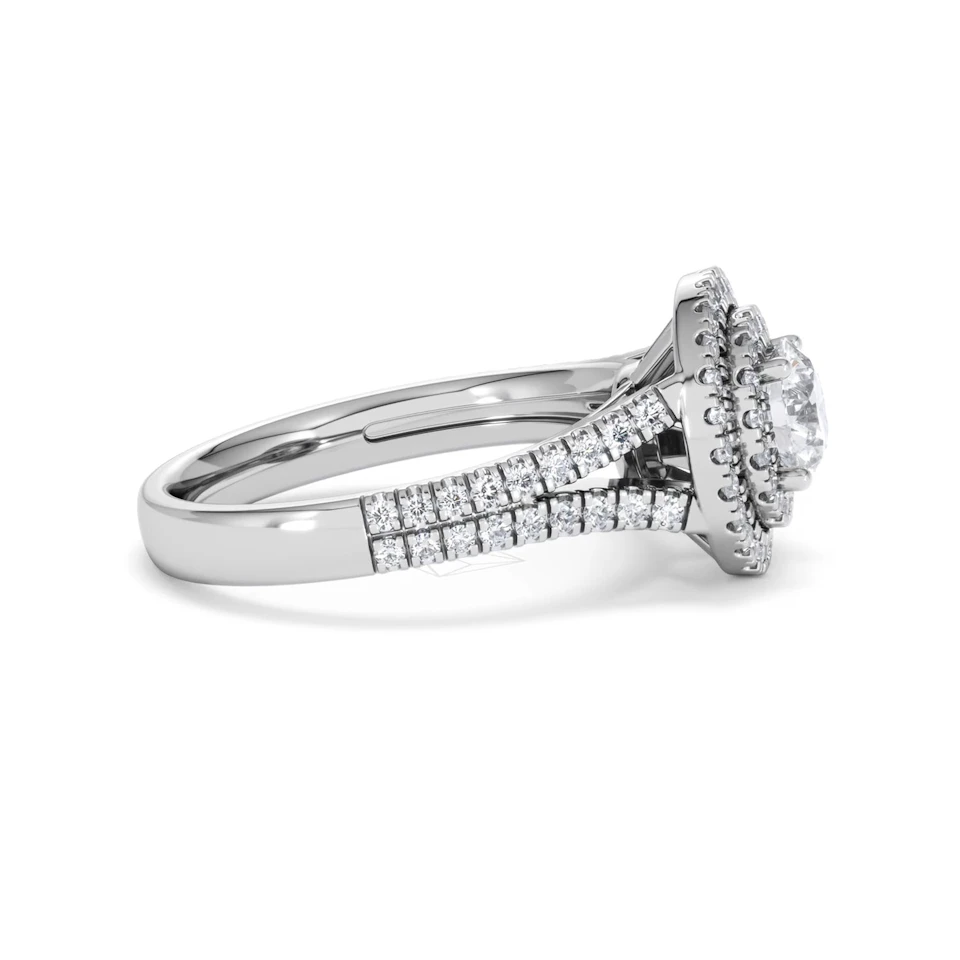 Camilla GIA Diamond Halo Engagement Ring in Platinum 1.65ct G/SI2