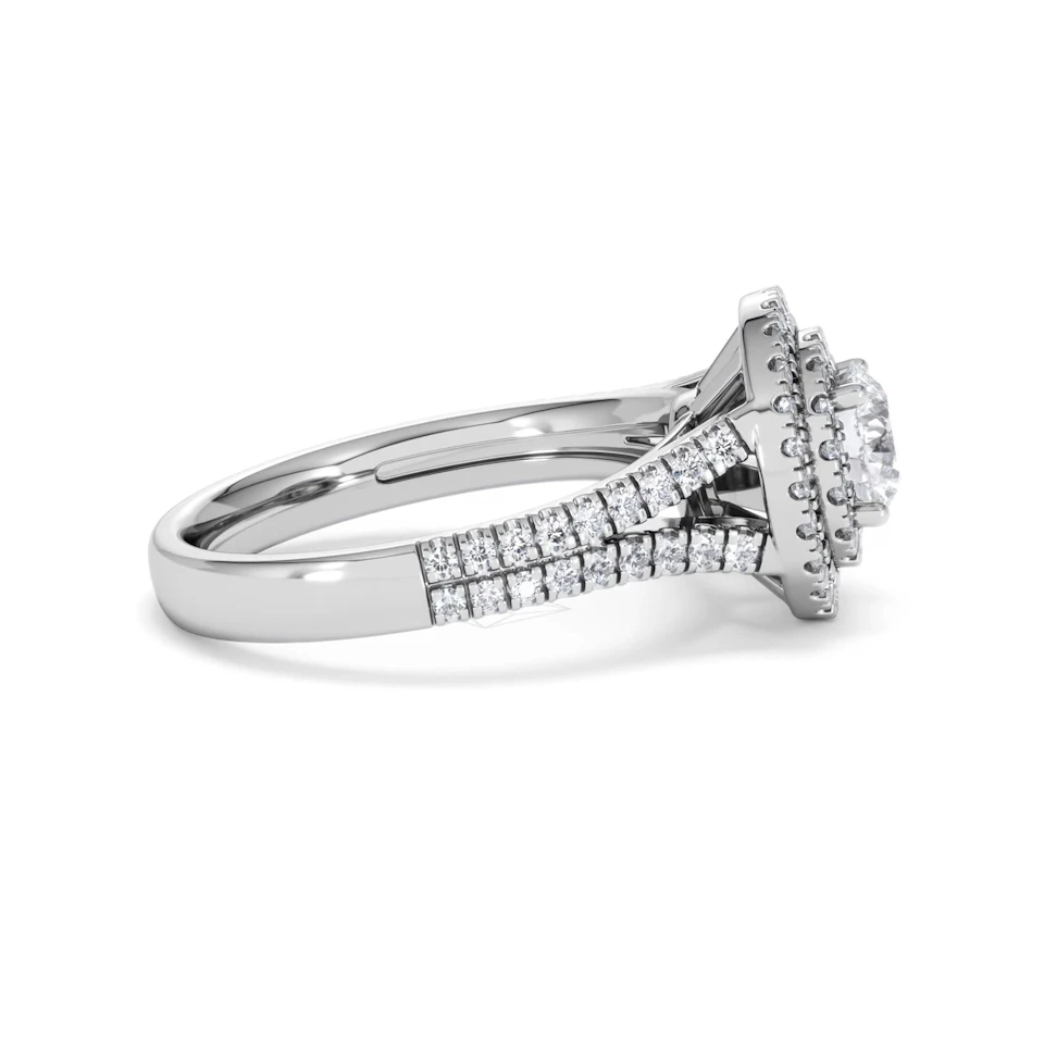 Camilla GIA Diamond Halo Engagement Ring in Platinum 1.65ct G/VS2