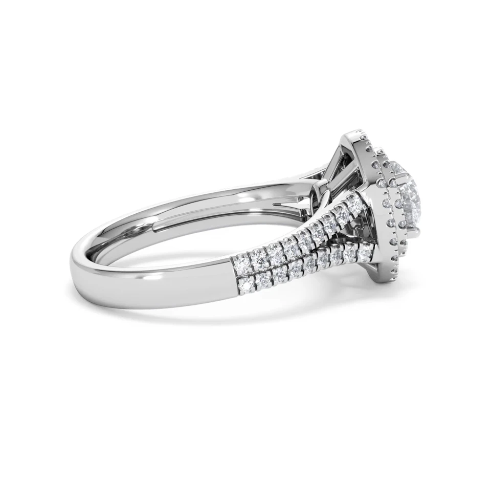 Camilla GIA Diamond Halo Engagement Ring in Platinum 1.65ct G/SI2