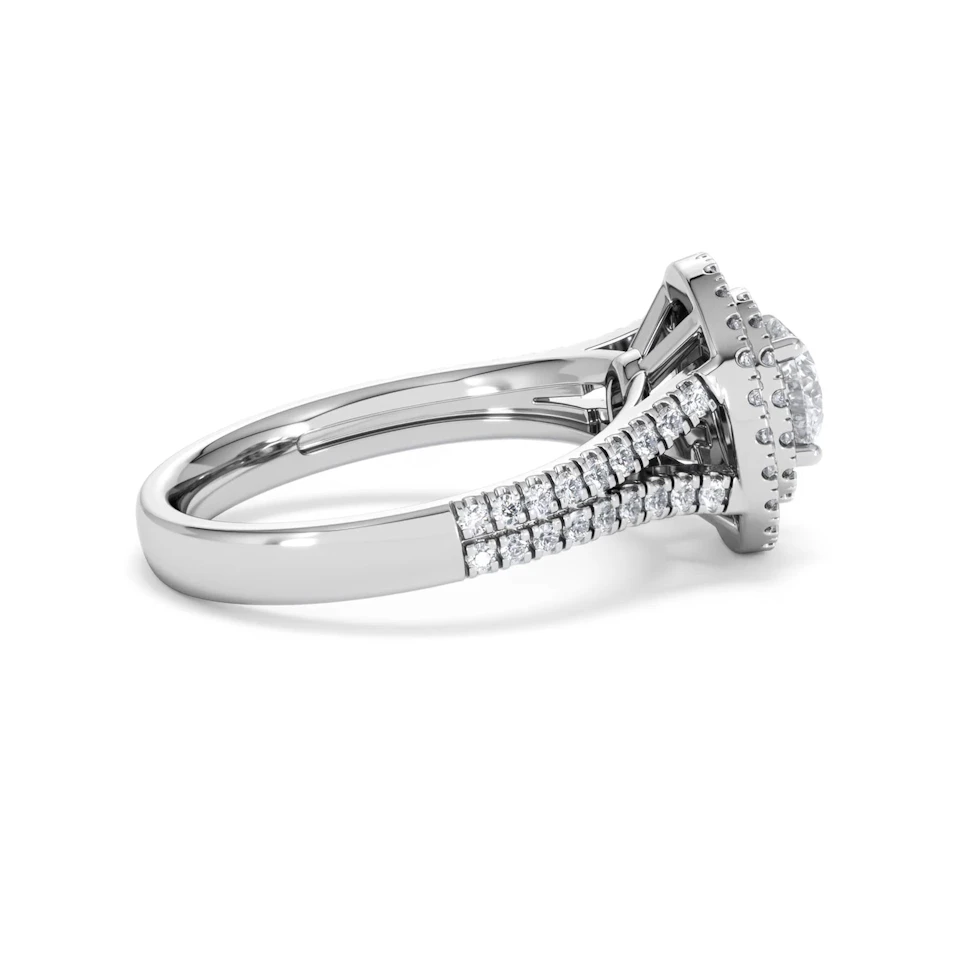 Camilla GIA Diamond Halo Engagement Ring in Platinum 1.65ct G/VS2