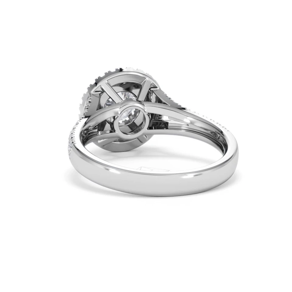 Camilla GIA Diamond Halo Engagement Ring in Platinum 1.65ct G/VS2