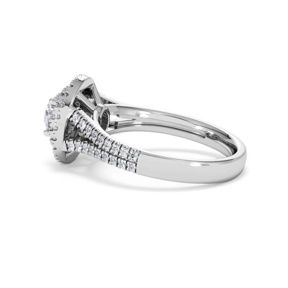 Camilla GIA Diamond Halo Engagement Ring in Platinum 1.65ct G/VS2