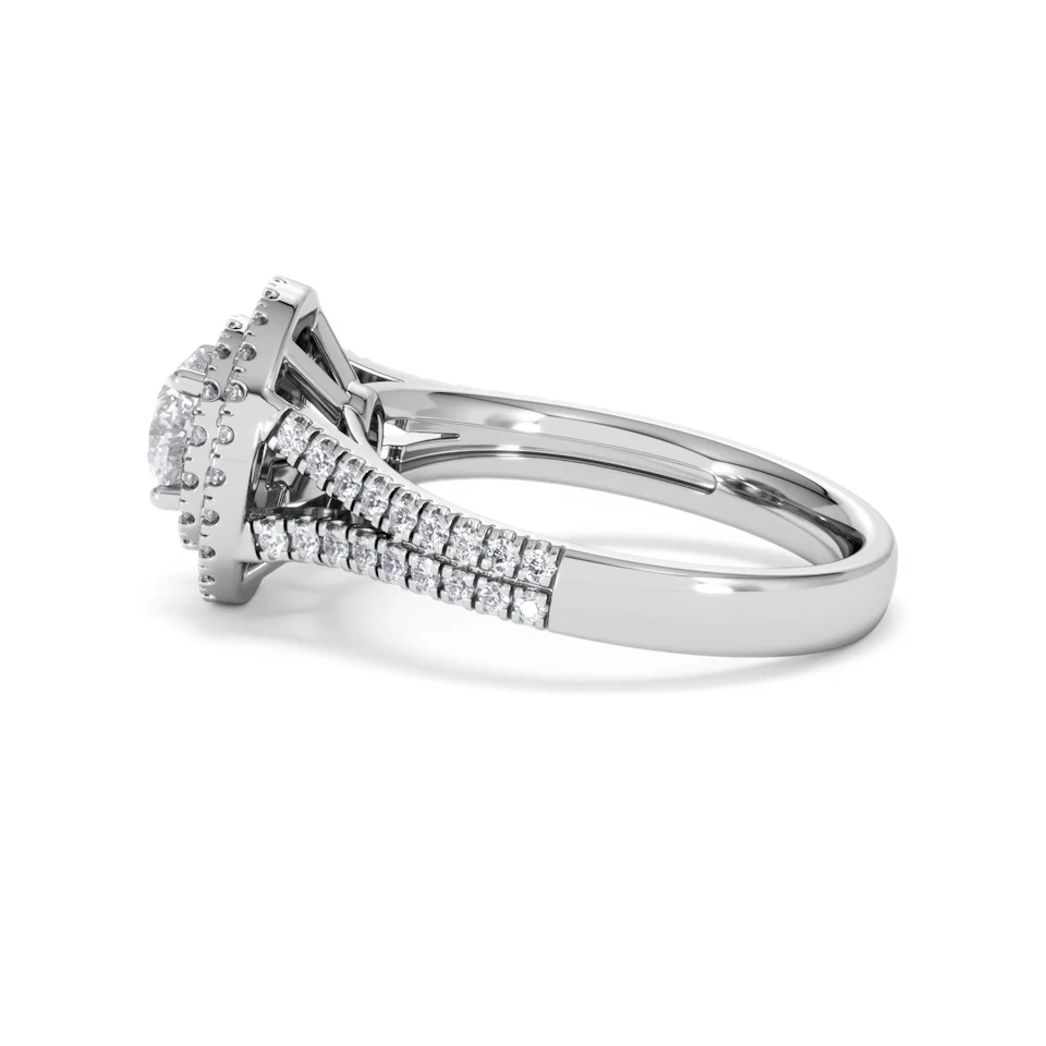 Camilla GIA Diamond Halo Engagement Ring in Platinum 1.65ct G/VS2