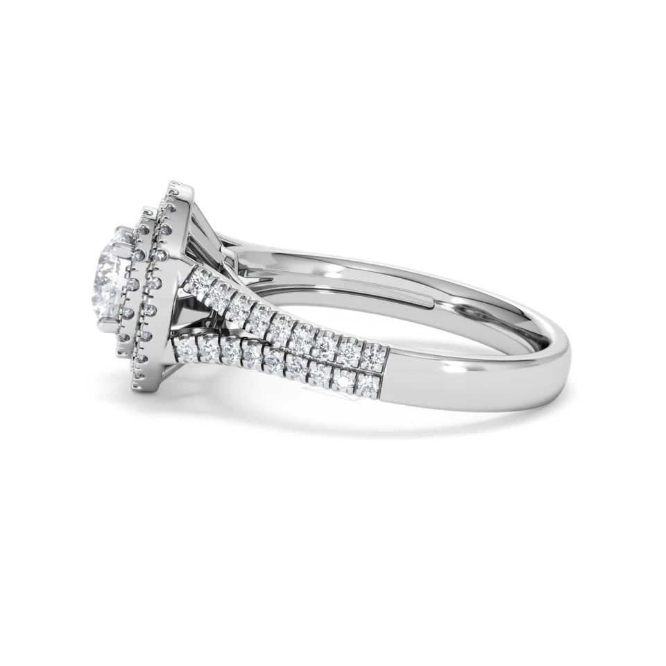 Camilla GIA Diamond Halo Engagement Ring in Platinum 1.65ct G/VS2