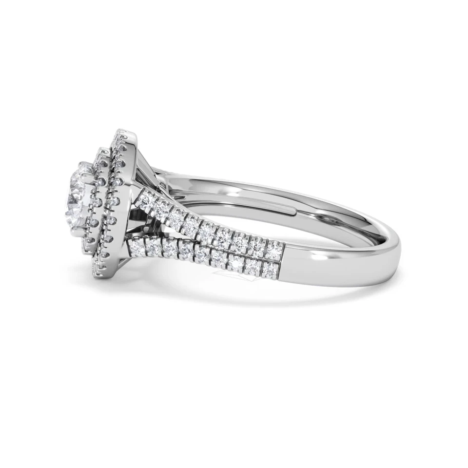 Camilla GIA Diamond Halo Engagement Ring in Platinum 1.65ct G/VS2