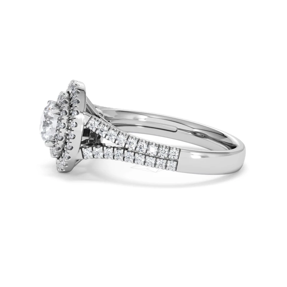 Camilla GIA Diamond Halo Engagement Ring in Platinum 1.65ct G/VS2
