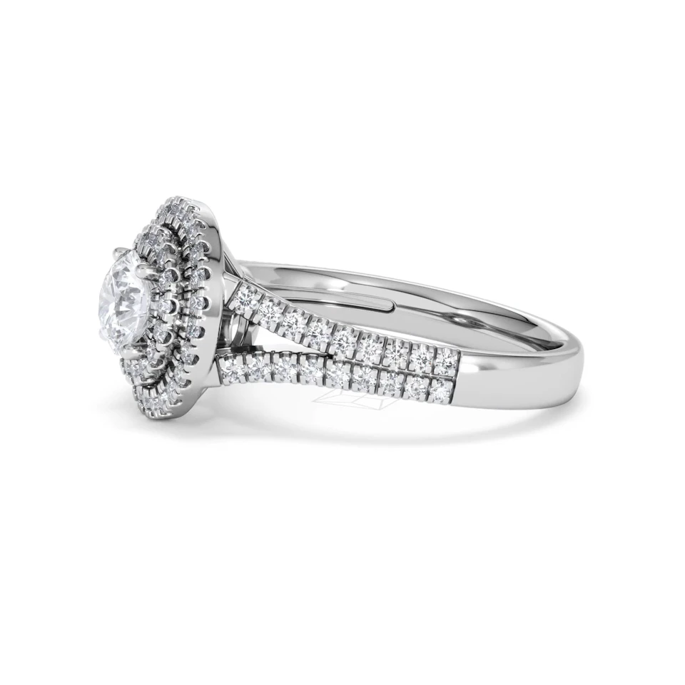 Camilla GIA Diamond Halo Engagement Ring in Platinum 1.65ct G/VS2