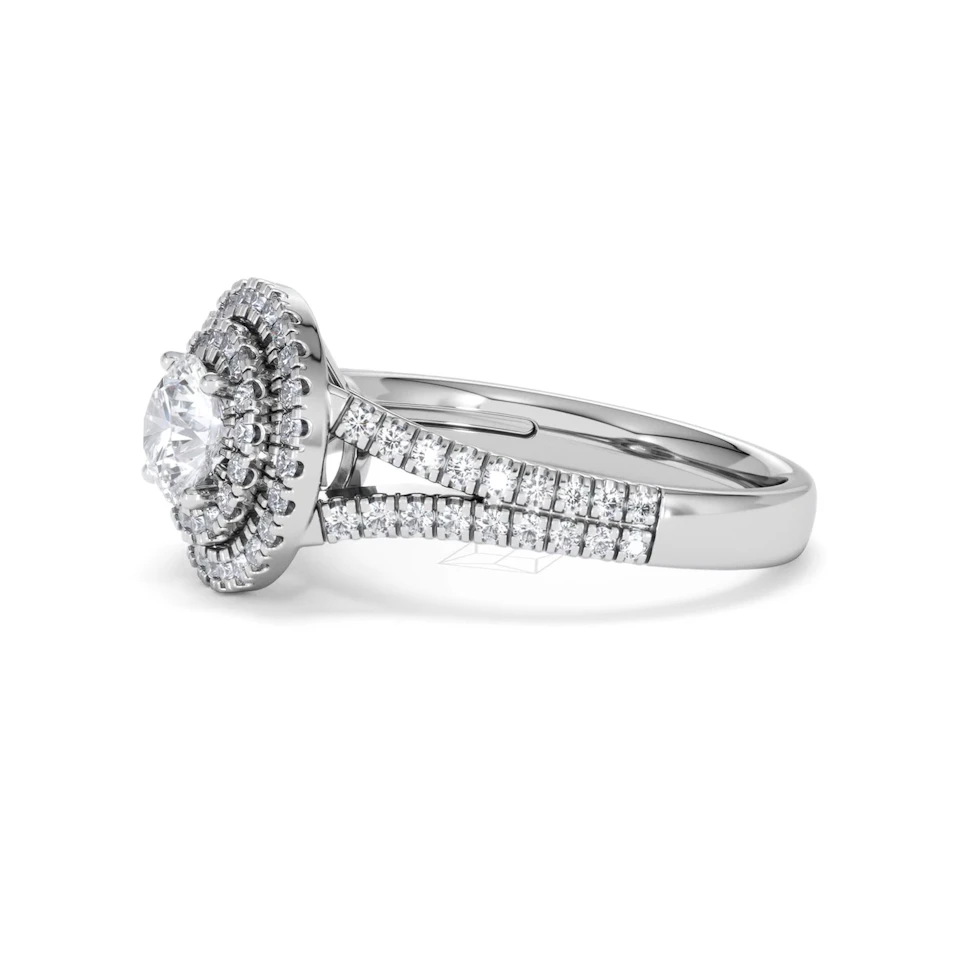 Camilla GIA Diamond Halo Engagement Ring in Platinum 1.65ct G/VS2