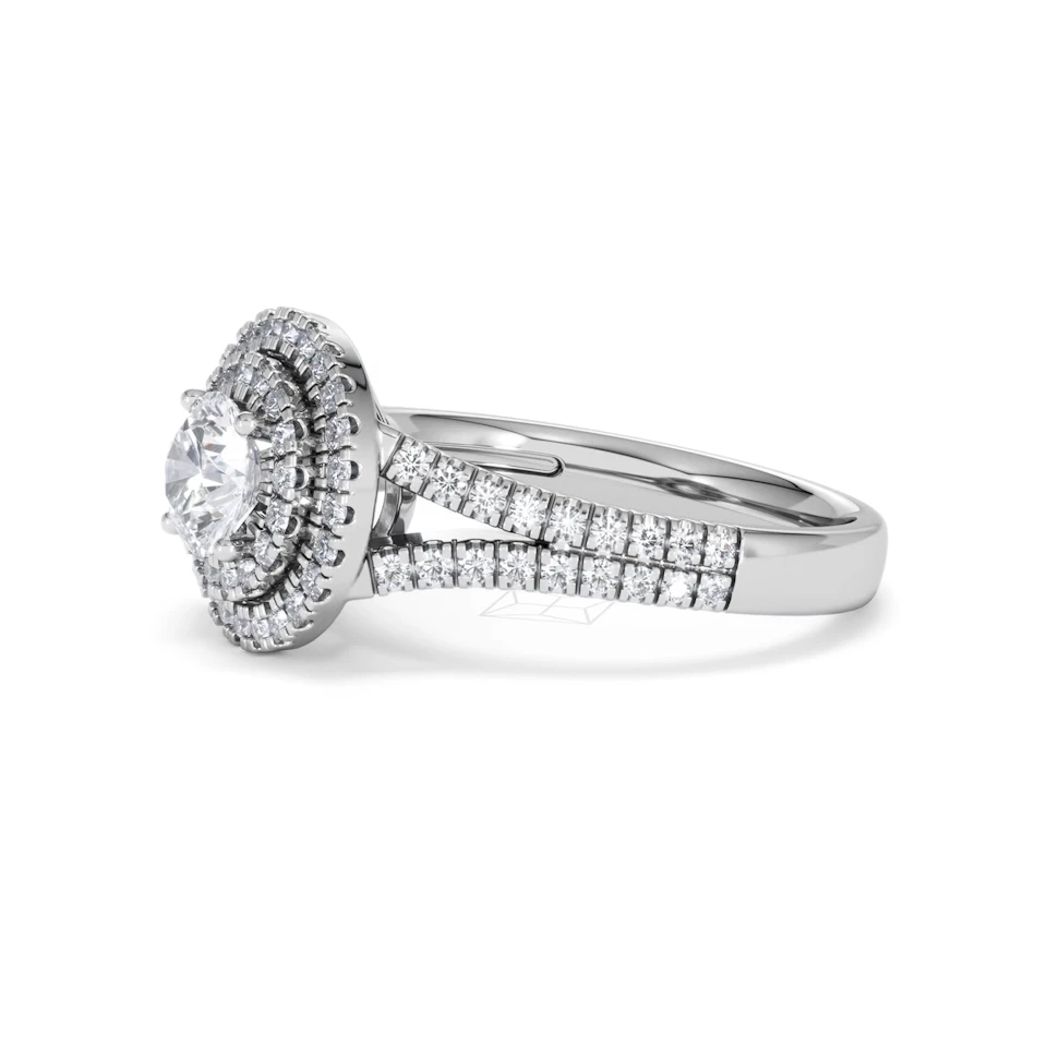 Camilla GIA Diamond Halo Engagement Ring in Platinum 1.65ct G/VS2