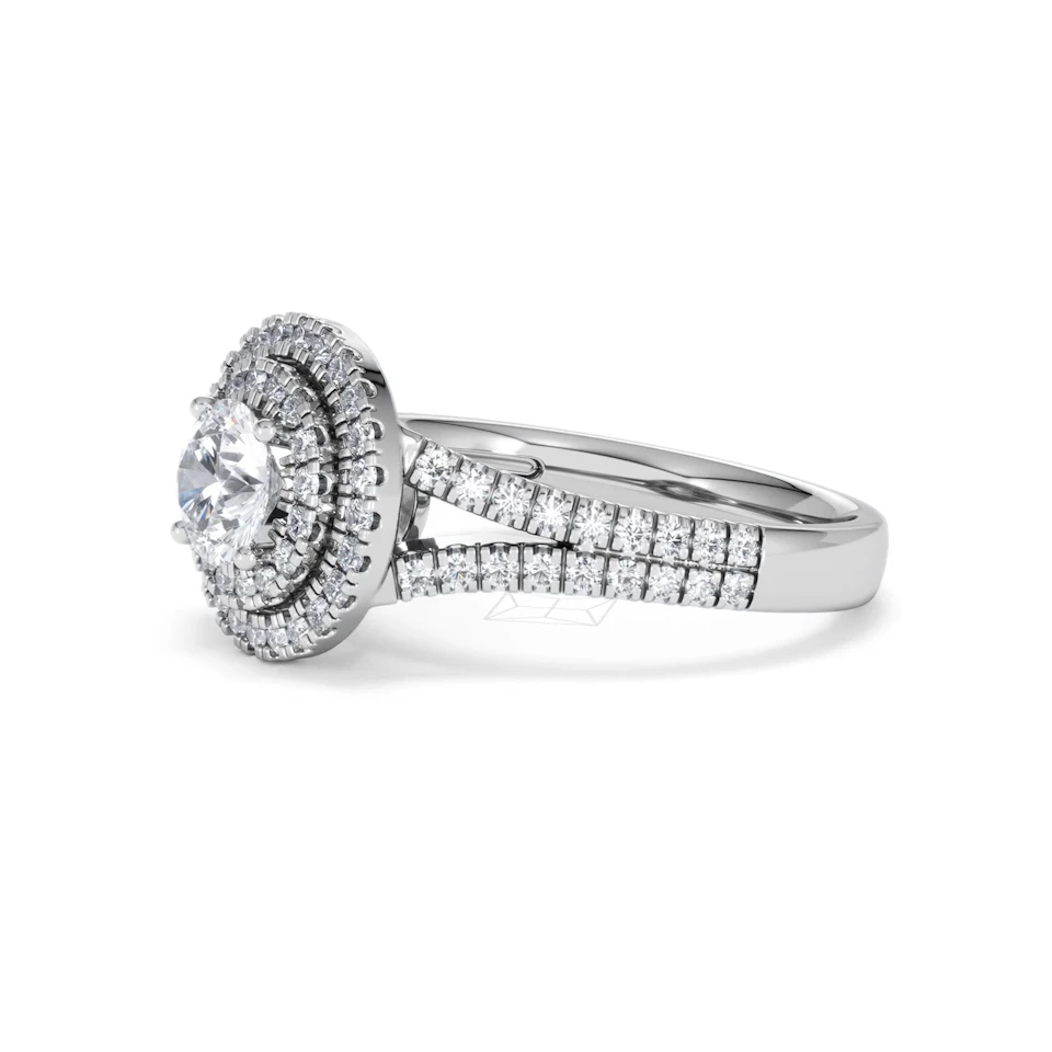 Camilla GIA Diamond Halo Engagement Ring in Platinum 1.65ct G/VS2