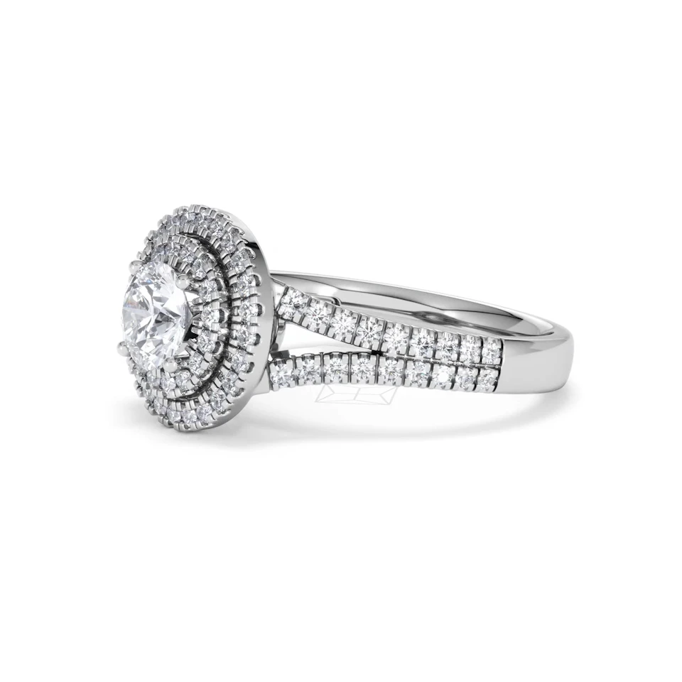 Camilla GIA Diamond Halo Engagement Ring in Platinum 1.65ct G/VS2