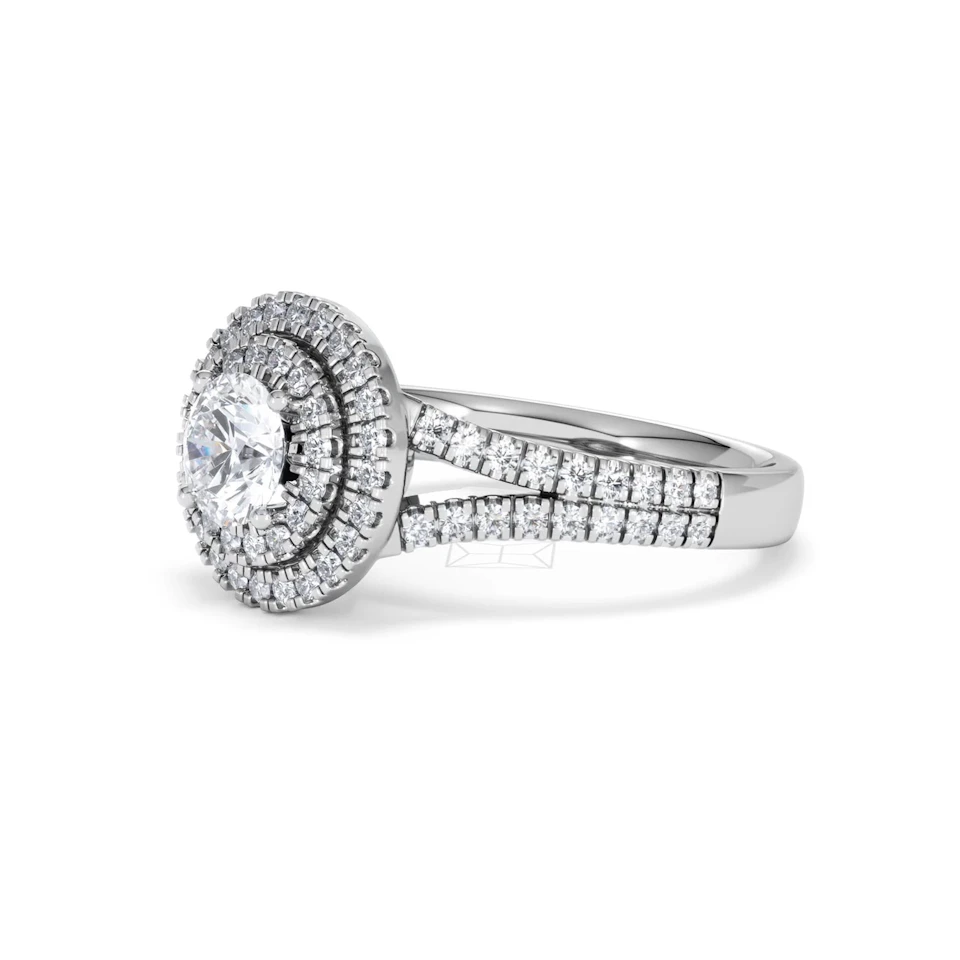 Camilla GIA Diamond Halo Engagement Ring in Platinum 1.65ct G/VS2