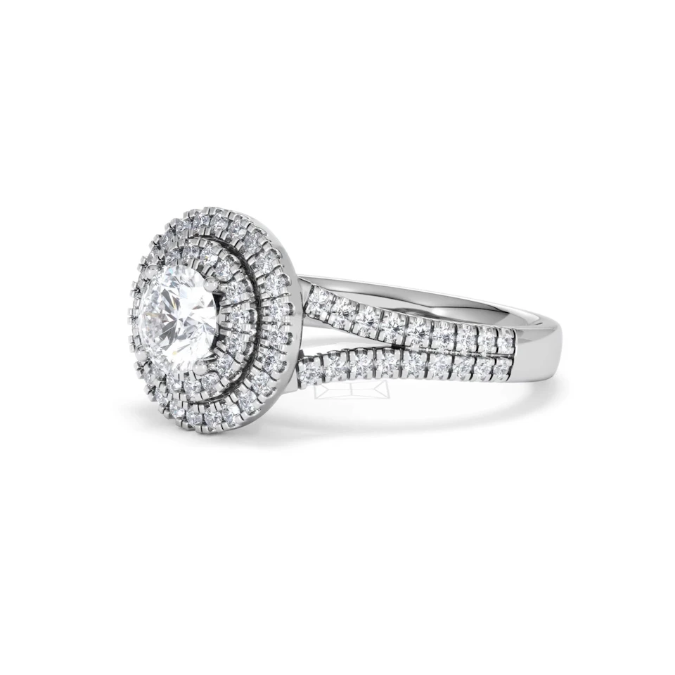 Camilla GIA Diamond Halo Engagement Ring in Platinum 1.65ct G/VS2