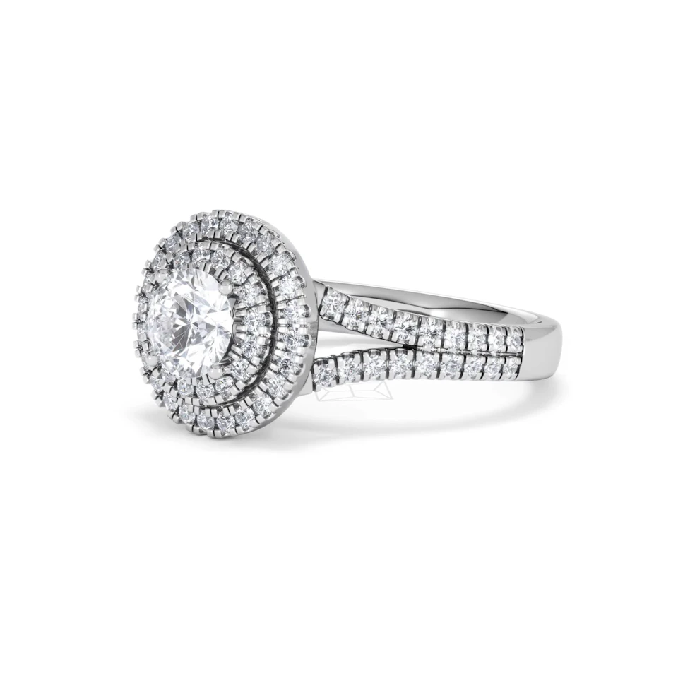 Camilla GIA Diamond Halo Engagement Ring in Platinum 1.65ct G/VS2