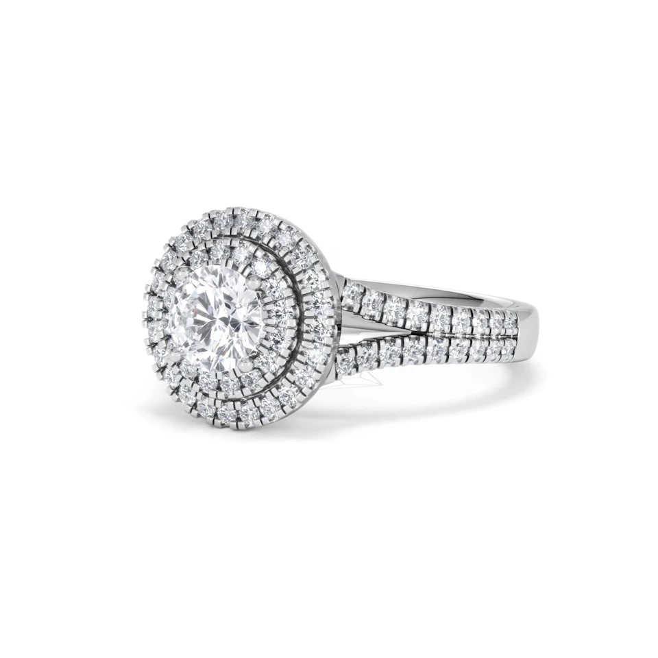 Camilla GIA Diamond Halo Engagement Ring in Platinum 1.65ct G/VS2