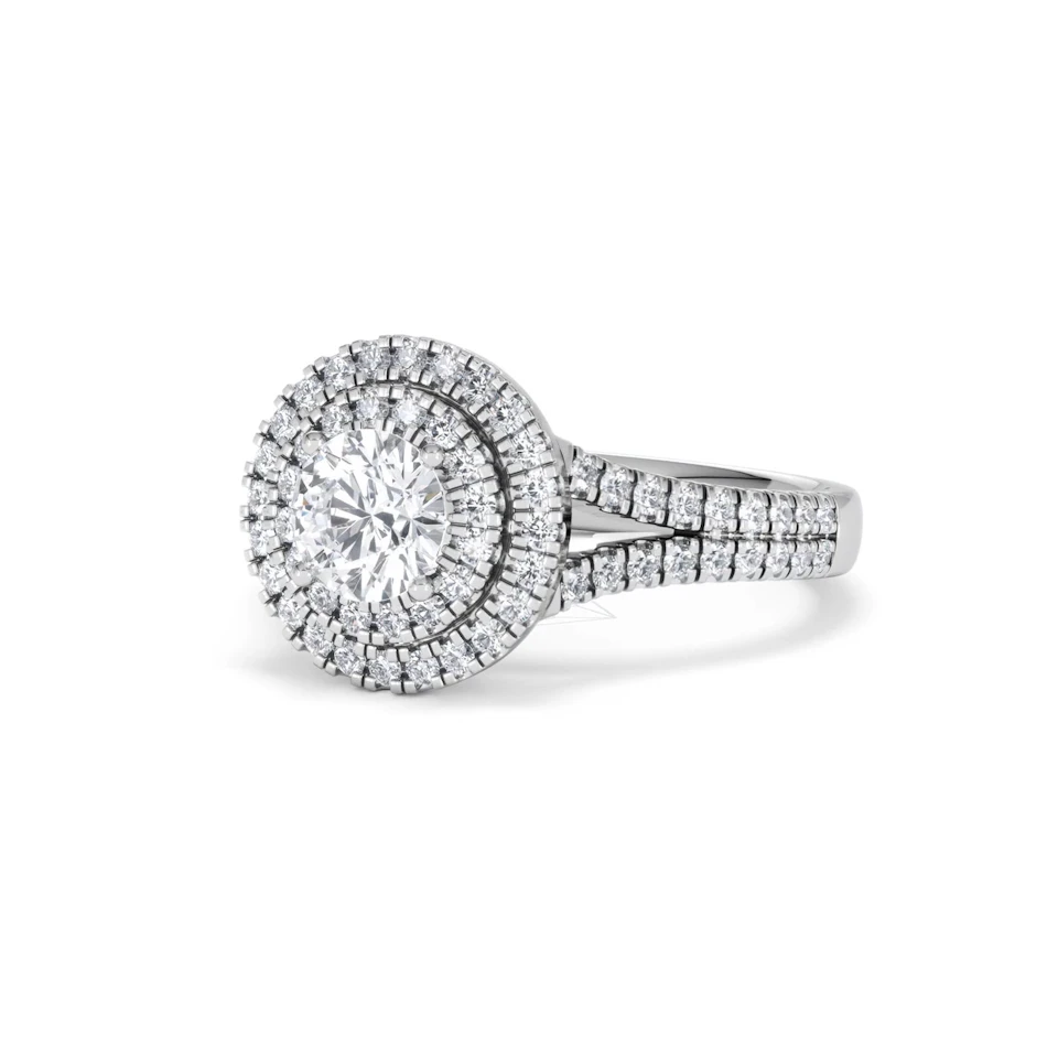 Camilla GIA Diamond Halo Engagement Ring in Platinum 1.65ct G/VS2
