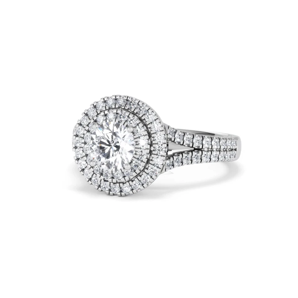Camilla GIA Diamond Halo Engagement Ring in Platinum 1.65ct G/VS2