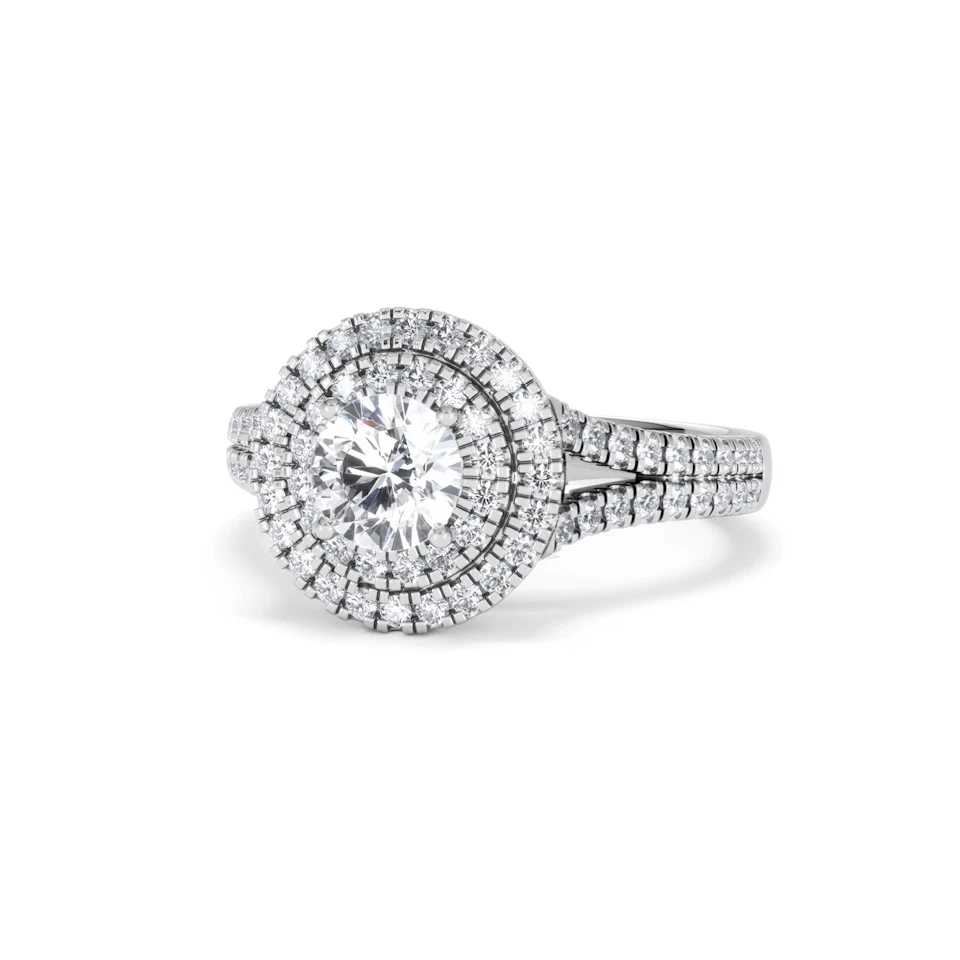 Camilla GIA Diamond Halo Engagement Ring in Platinum 1.65ct G/VS2