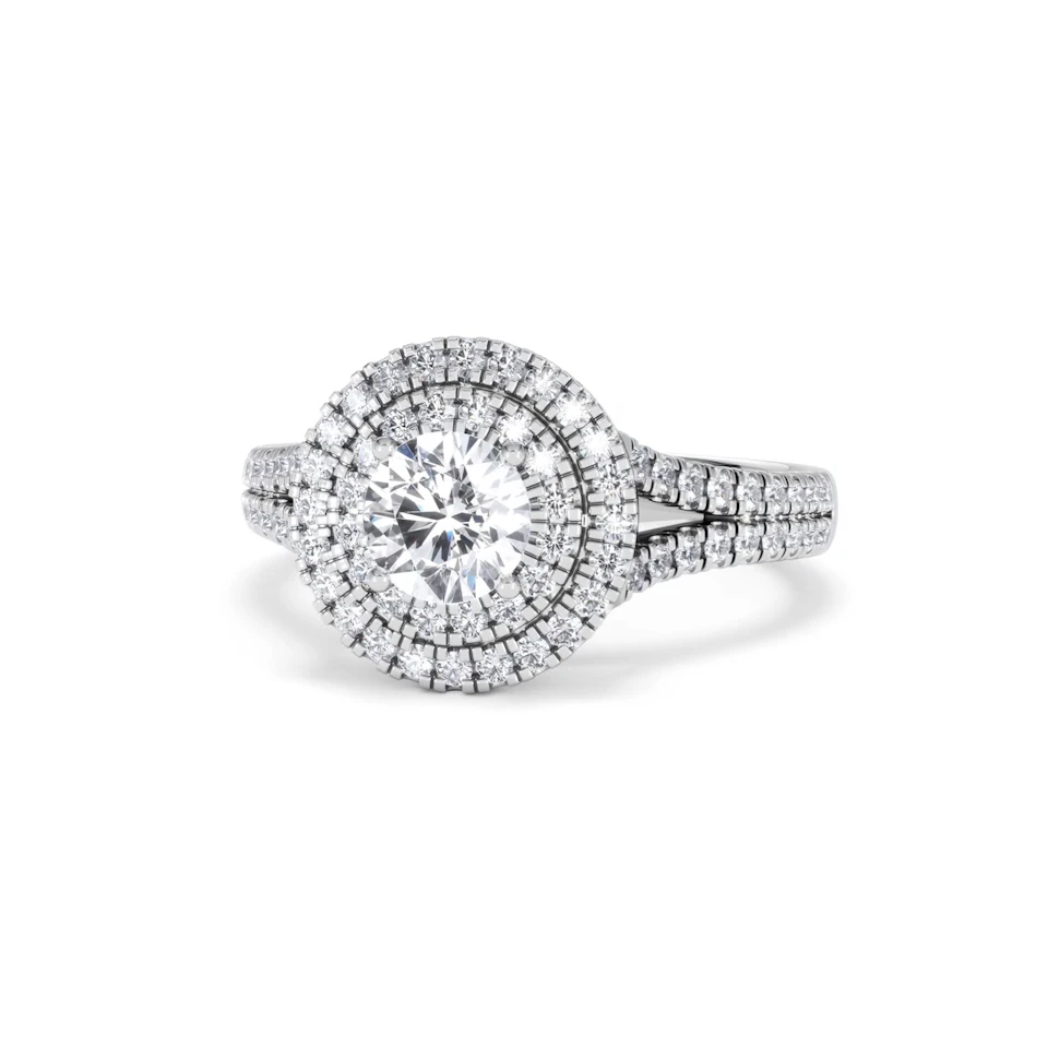 Camilla GIA Diamond Halo Engagement Ring in Platinum 1.65ct G/VS2