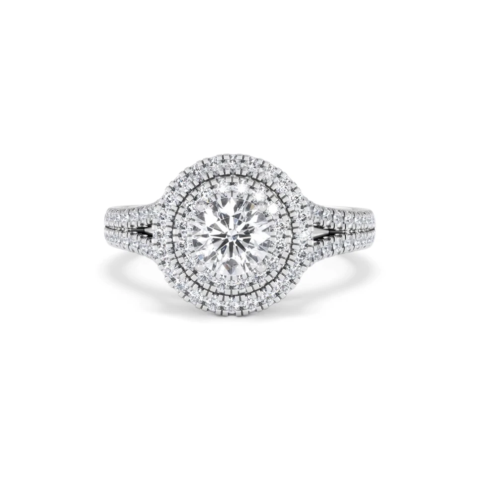 Camilla GIA Diamond Halo Engagement Ring in Platinum 1.65ct G/VS2