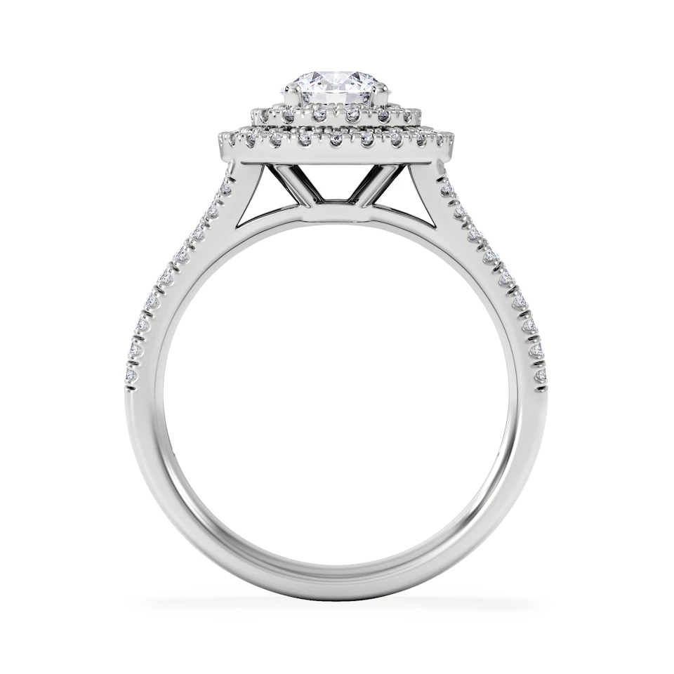 Camilla GIA Diamond Halo Engagement Ring in Platinum 1.65ct G/SI2