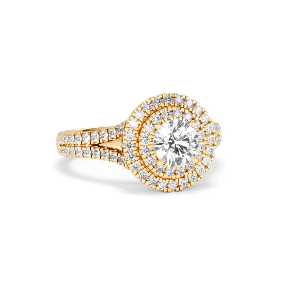 Camilla GIA Diamond Halo Engagement Ring in 18K Gold 1.65ct G/VS2
