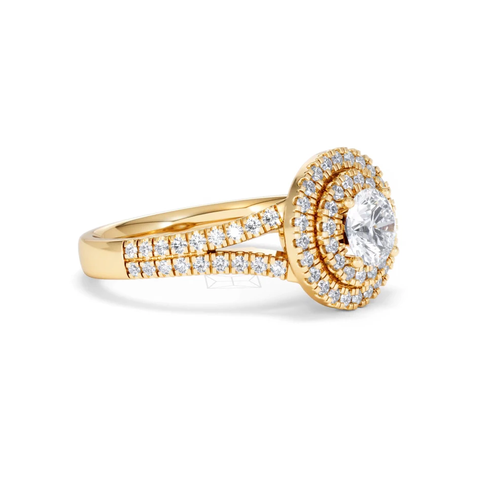 Camilla GIA Diamond Halo Engagement Ring in 18K Gold 1.65ct G/VS2