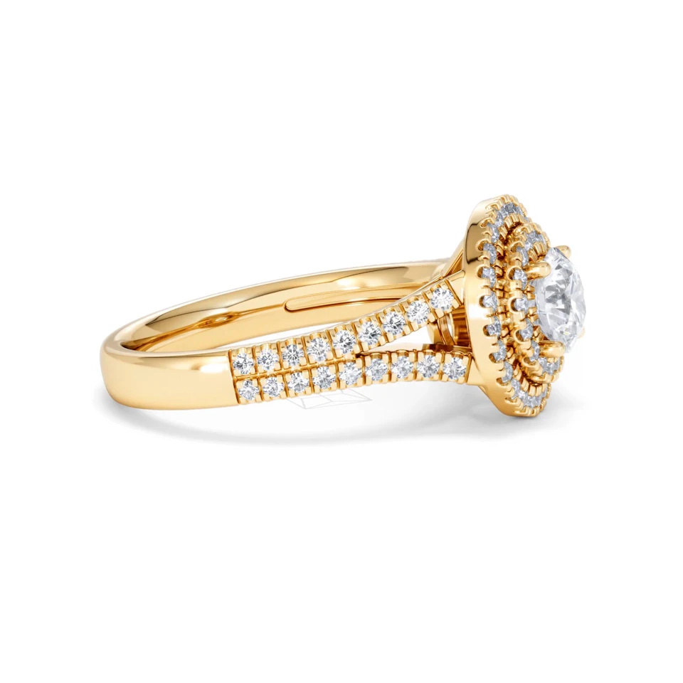 Camilla GIA Diamond Halo Engagement Ring in 18K Gold 1.65ct G/VS2