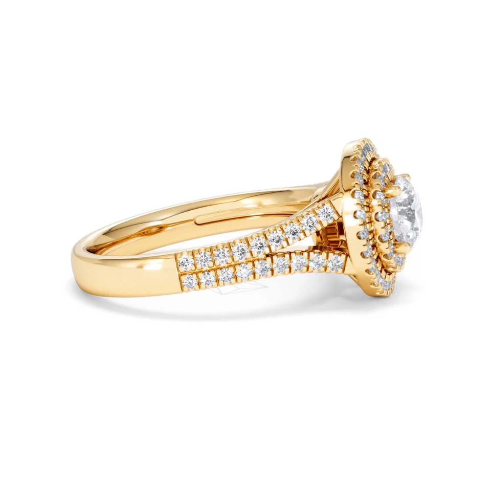 Camilla GIA Diamond Halo Engagement Ring in 18K Gold 1.65ct G/VS2
