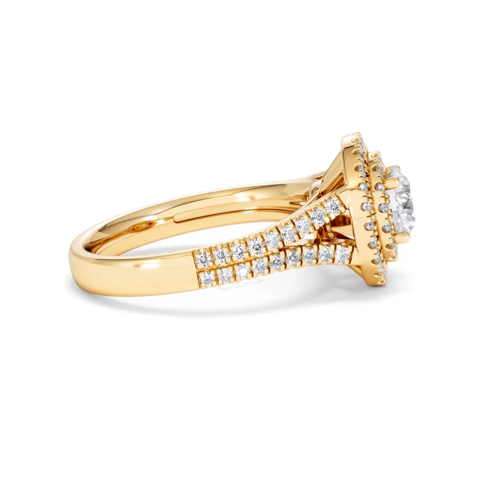 Camilla GIA Diamond Halo Engagement Ring in 18K Gold 1.65ct G/VS2