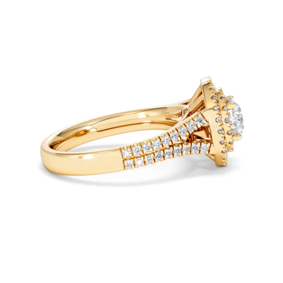 Camilla GIA Diamond Halo Engagement Ring in 18K Gold 1.65ct G/VS2