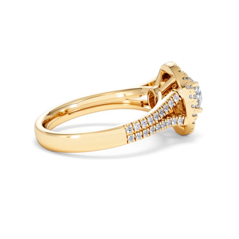 Camilla GIA Diamond Halo Engagement Ring in 18K Gold 1.65ct G/VS2