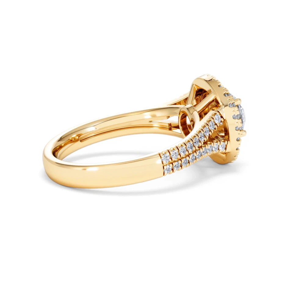 Camilla GIA Diamond Halo Engagement Ring in 18K Gold 1.65ct G/VS2
