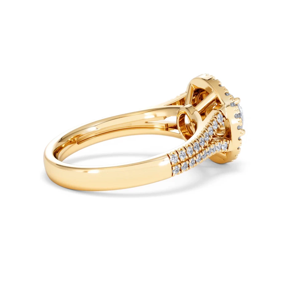 Camilla GIA Diamond Halo Engagement Ring in 18K Gold 1.65ct G/VS2