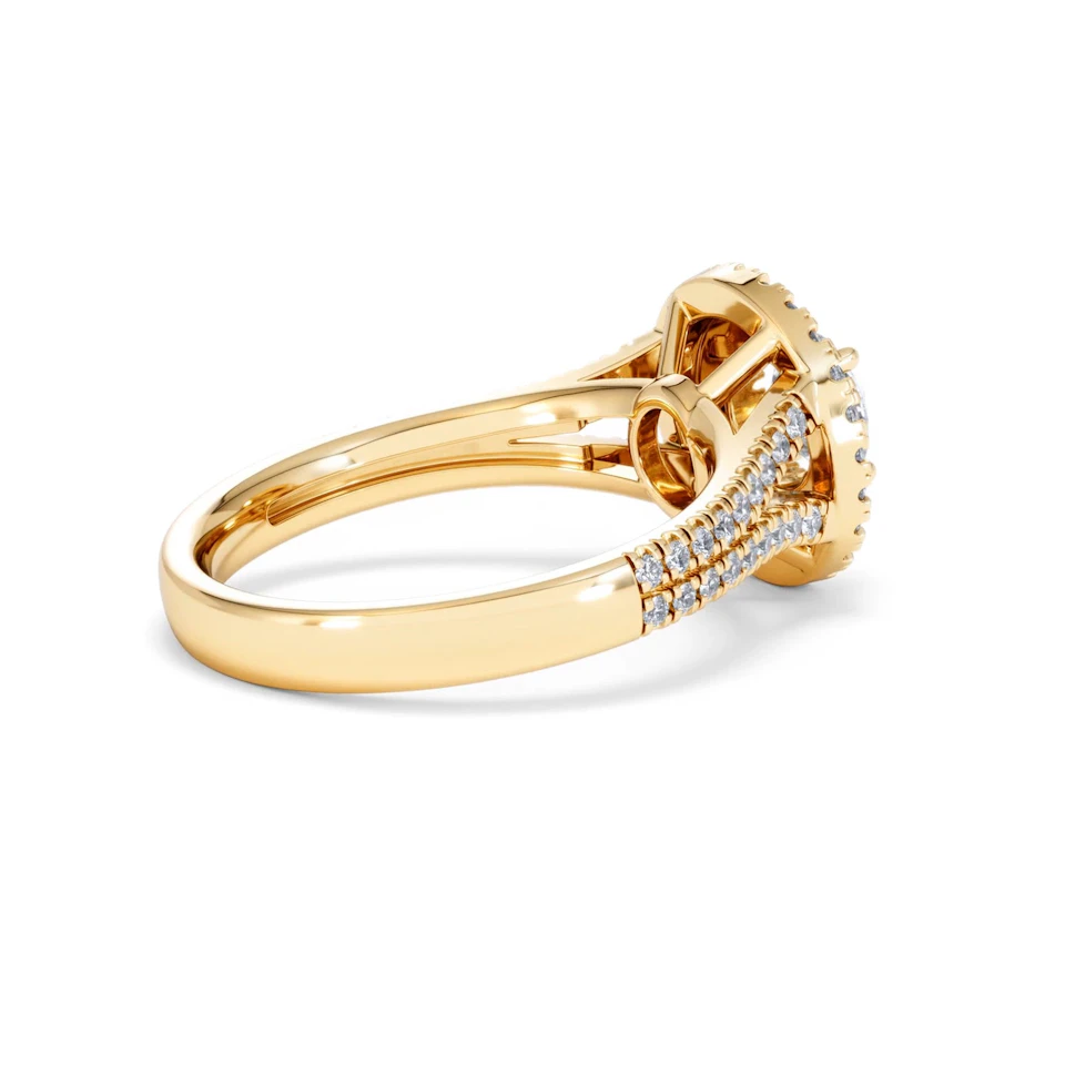 Camilla GIA Diamond Halo Engagement Ring in 18K Gold 1.65ct G/VS2