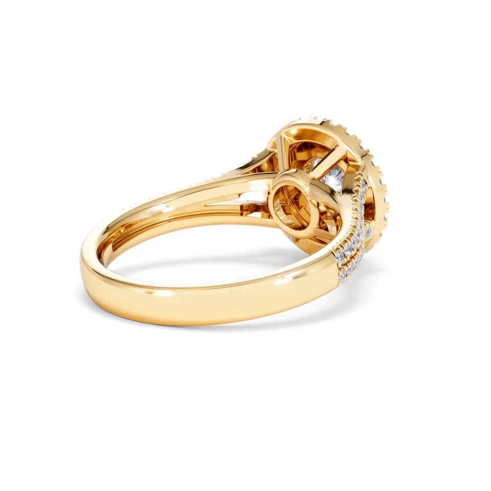 Camilla GIA Diamond Halo Engagement Ring in 18K Gold 1.65ct G/VS2
