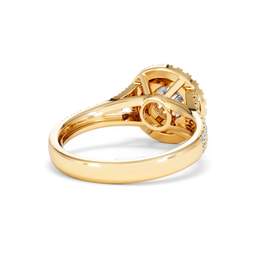 Camilla GIA Diamond Halo Engagement Ring in 18K Gold 1.65ct G/VS2