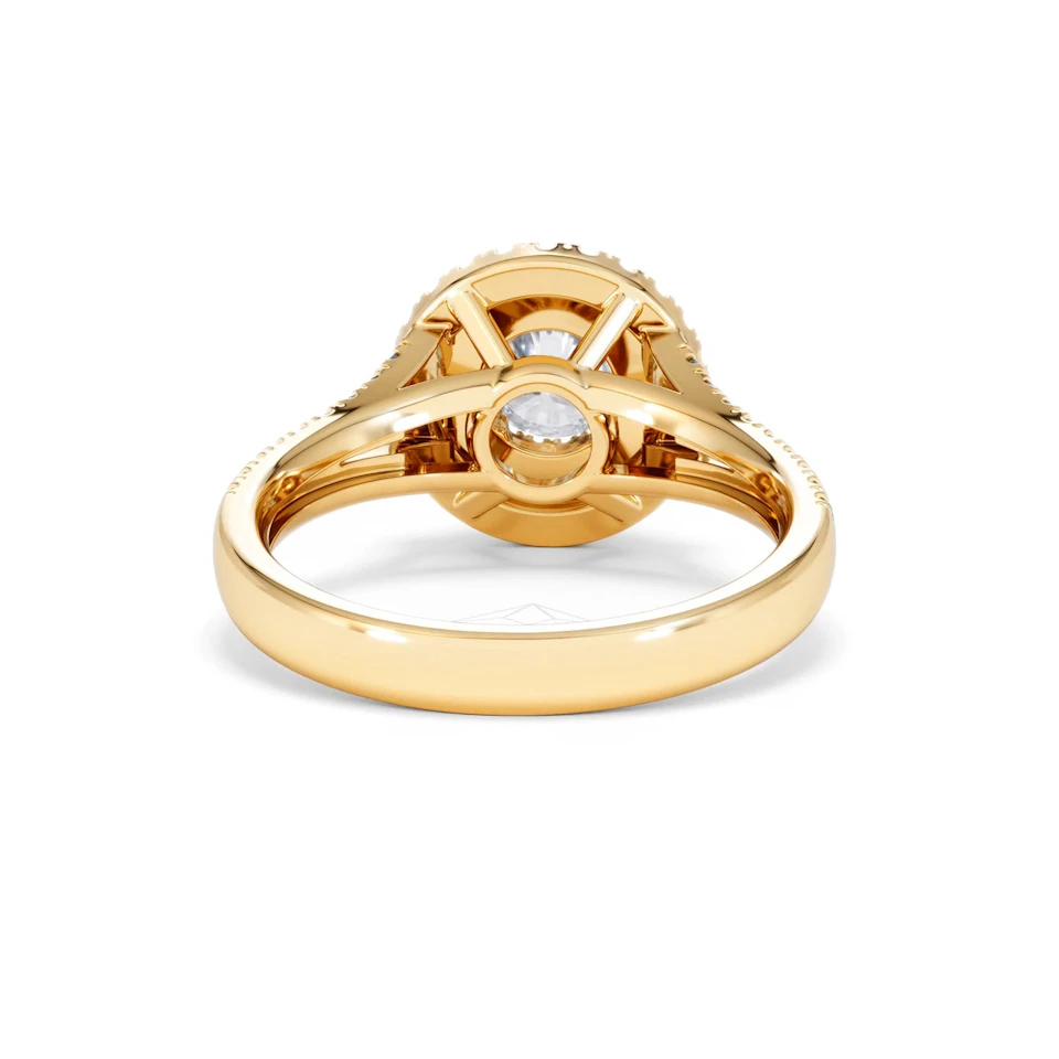 Camilla GIA Diamond Halo Engagement Ring in 18K Gold 1.65ct G/VS2