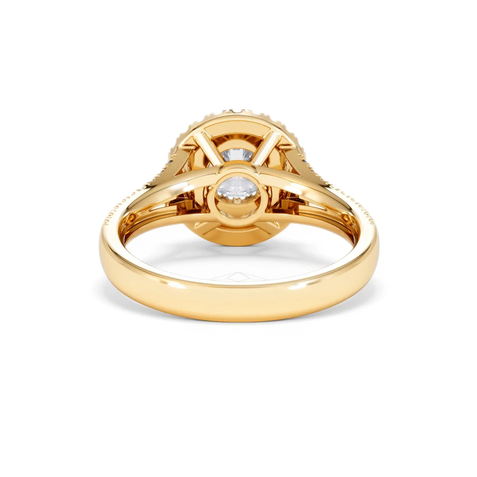 Camilla GIA Diamond Halo Engagement Ring in 18K Gold 1.65ct G/VS2
