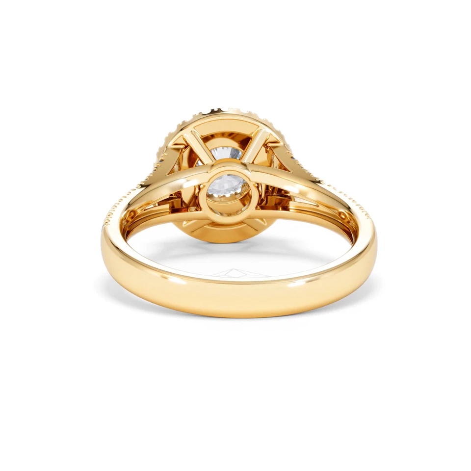 Camilla GIA Diamond Halo Engagement Ring in 18K Gold 1.65ct G/VS2