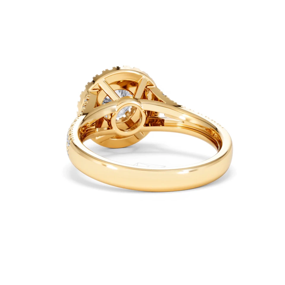 Camilla GIA Diamond Halo Engagement Ring in 18K Gold 1.65ct G/VS2