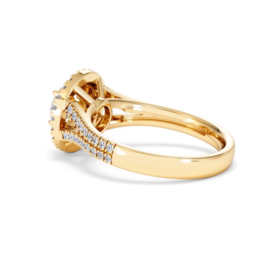 Camilla GIA Diamond Halo Engagement Ring in 18K Gold 1.65ct G/VS2