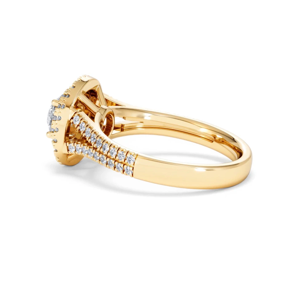 Camilla GIA Diamond Halo Engagement Ring in 18K Gold 1.65ct G/VS2