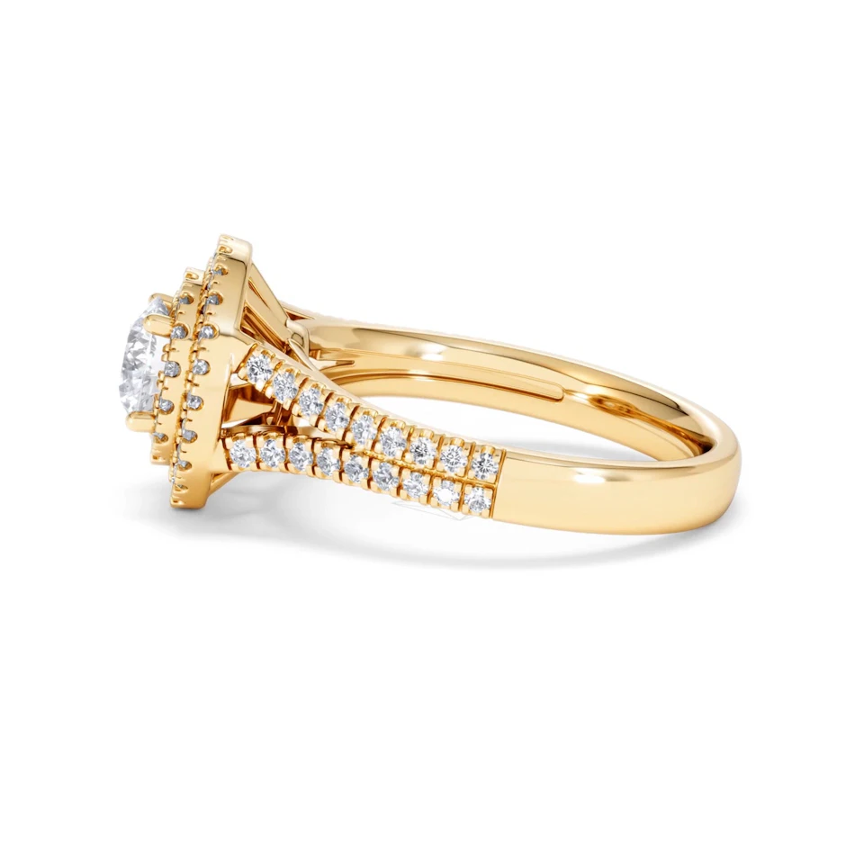 Camilla GIA Diamond Halo Engagement Ring in 18K Gold 1.65ct G/VS2