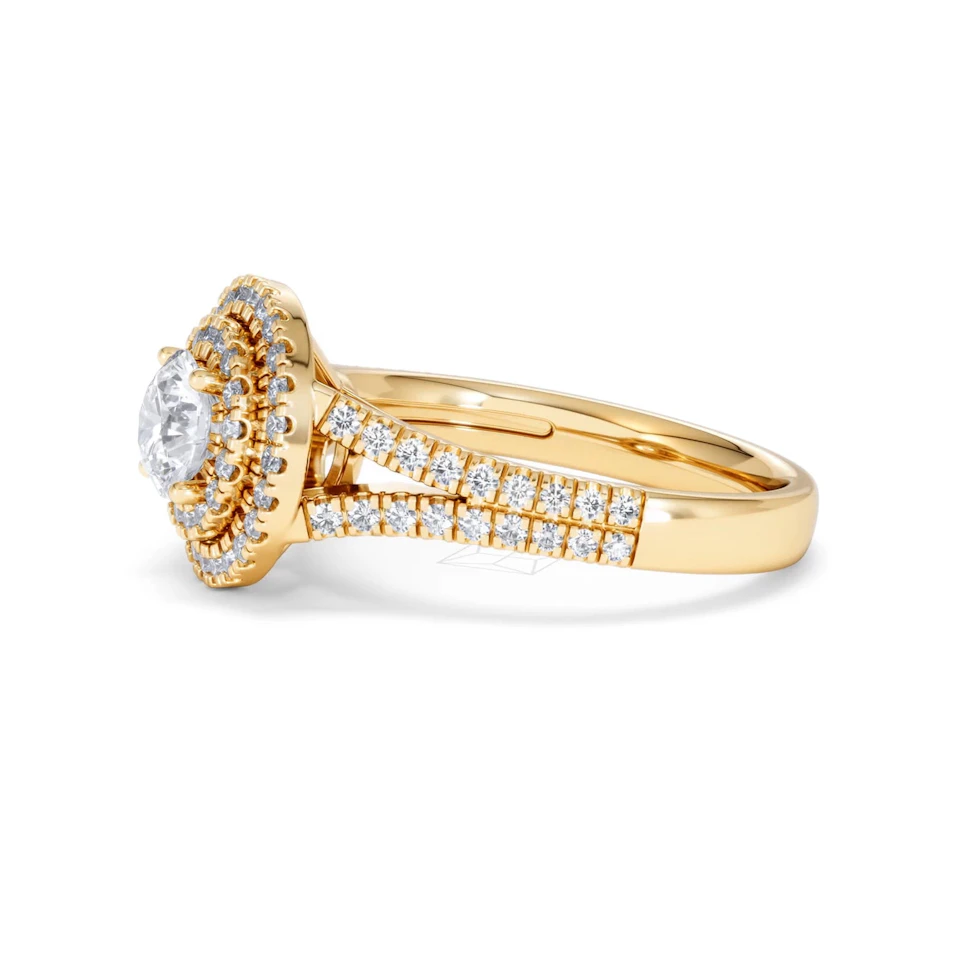 Camilla GIA Diamond Halo Engagement Ring in 18K Gold 1.65ct G/VS2