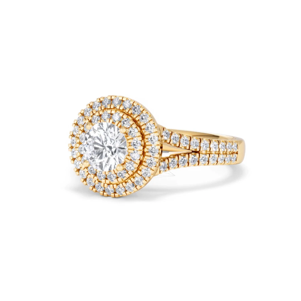 Camilla GIA Diamond Halo Engagement Ring in 18K Gold 1.65ct G/VS2