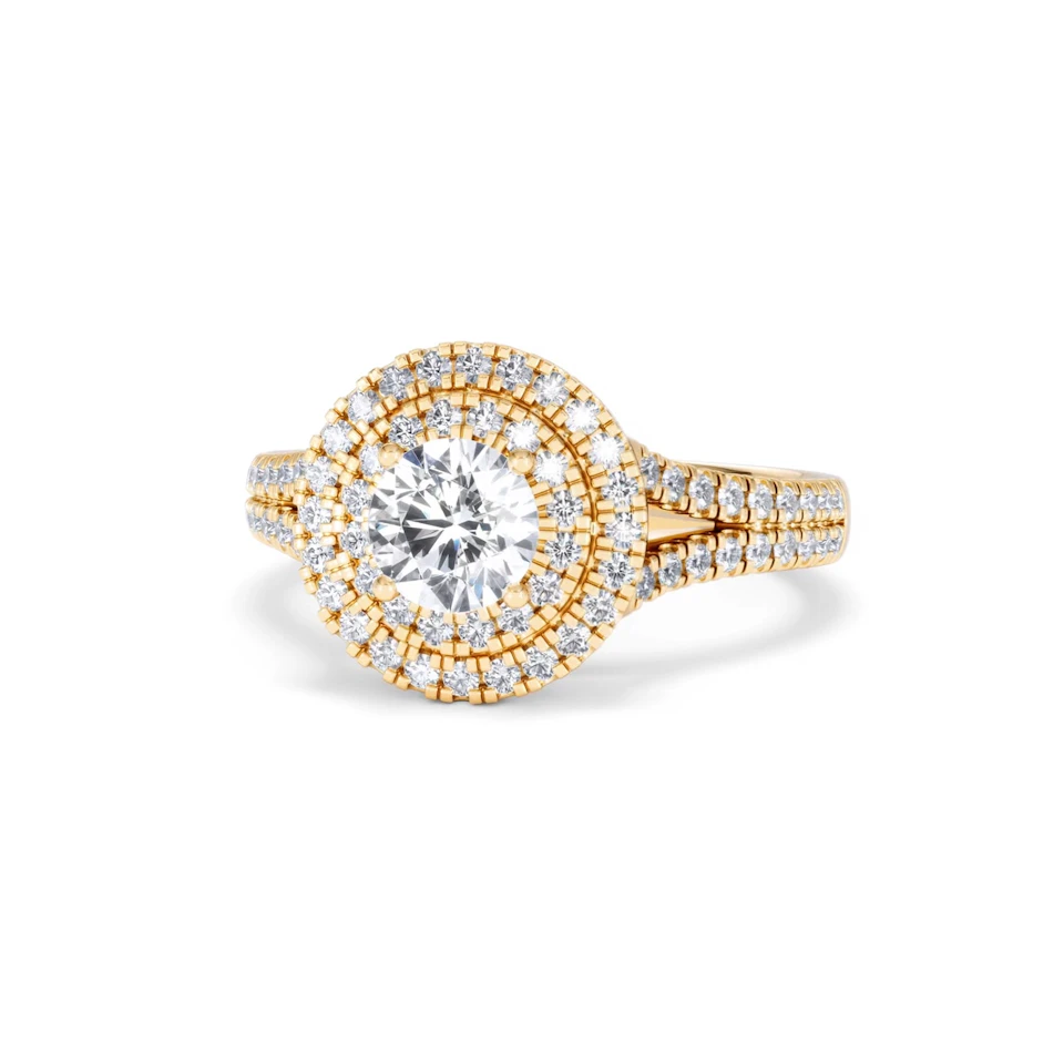 Camilla GIA Diamond Halo Engagement Ring in 18K Gold 1.65ct G/VS2